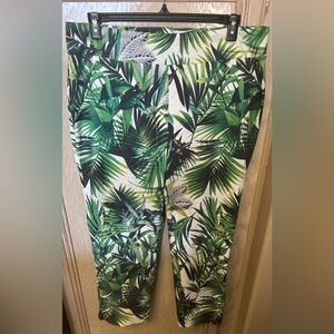 Soft Surroundings Palm Tree‎ Tropical Tummy Control Pull On Pants Plus Sz 1X